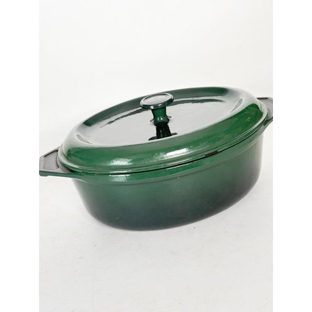 Green Cast Iron Casserole Dish, France, 1970s For Sale - Image 10 of 13