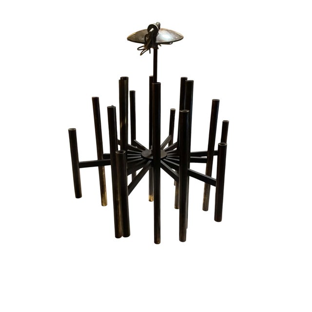 Vintage Lightolier Brass 36 Light Chandelier by Gaetano Sciolari For Sale - Image 11 of 14
