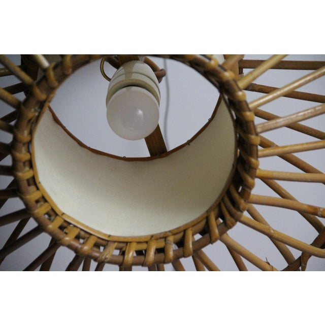 Flying Saucer Bamboo Pendant Light from Louis Sognot, 1950, Set of 2 For Sale - Image 17 of 18