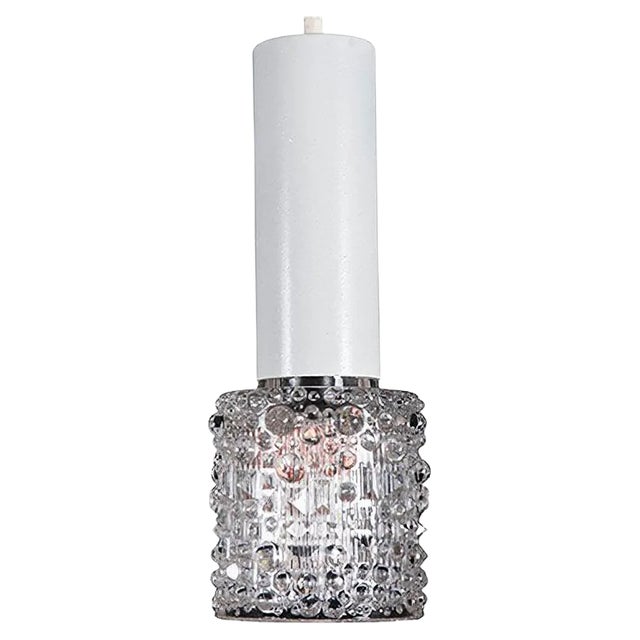 Vintage Structured Glass Pendant from Kalmar For Sale