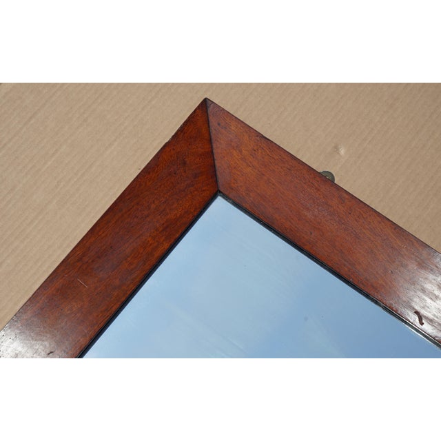 Antique English Georgian Wall-Mounted Mirror with Bevelled Hardwood Frame For Sale - Image 4 of 11