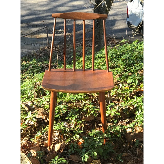 Brown 1970s Denmark 7341 Vintage Mid Century Teak Folke Palsson Farmhouse Chair, Wood and Stain Denmark 7341 For Sale - Image 8 of 10