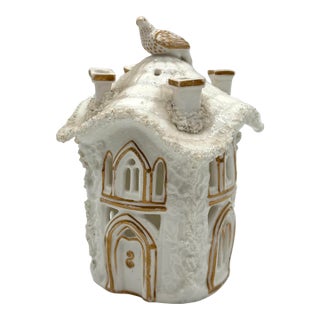 Antique Staffordshire Cottage Pastille Burner With Bird For Sale