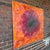 This large abstract painting has a unique transparent overlay, which adds a depth noticeable when viewed at different...