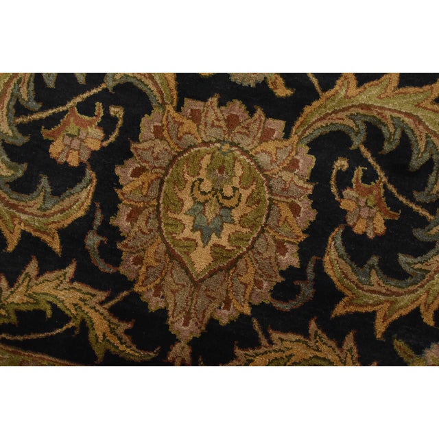 2020s Agra Rug 8’11” X 12’1” Black Wool Traditional Hand-Knottd Oriental Carpet For Sale - Image 5 of 14