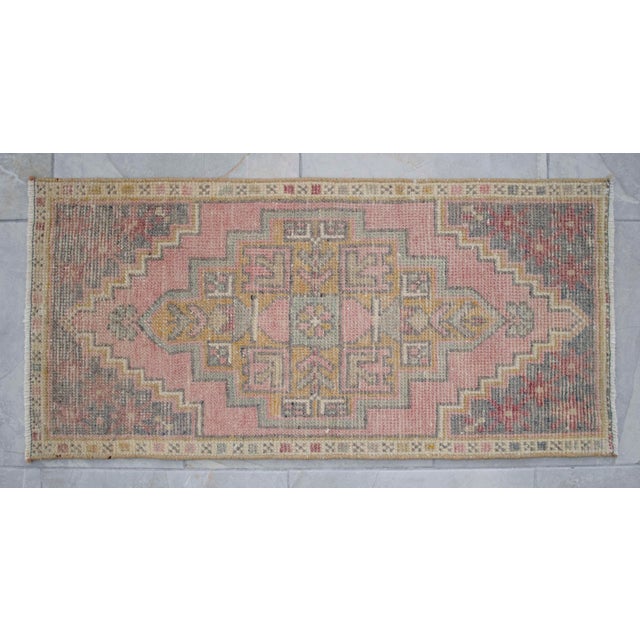 Hand Knotted Door Mat, Entryway Rug, Bath Mat, Kitchen Decor, Small Rug, Turkish Rug - 1′6″ × 3′1″ For Sale - Image 9 of 13