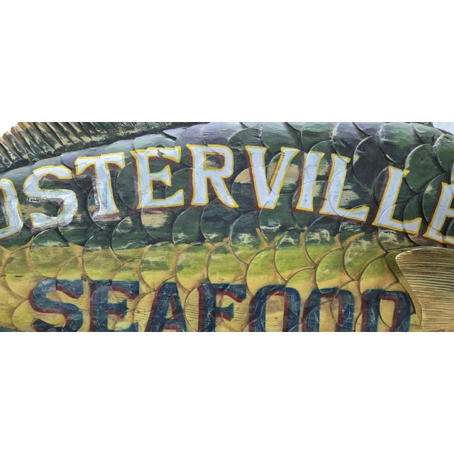 Six Foot "Osterville Seafood" Trade Sign For Sale - Image 10 of 12