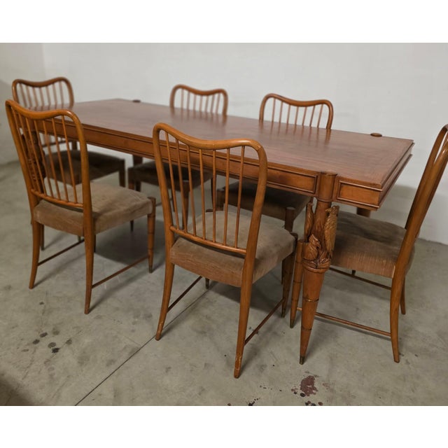 Table and Chairs attributed to Pierluigi Colli for Framar, 1950, Set of 7 For Sale - Image 3 of 13
