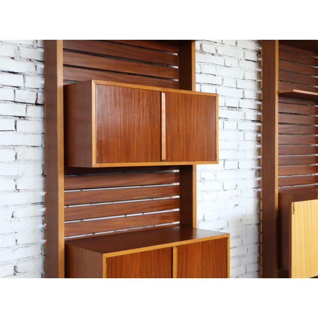 Mid-Century Italian Teak Floor-to-Ceiling Wall Units, 1950s, Set of 2 For Sale - Image 11 of 16