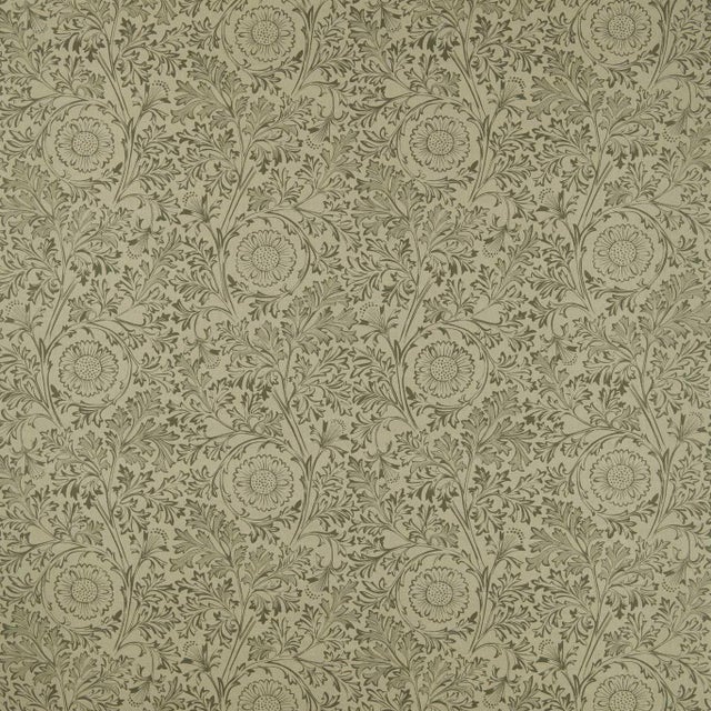 Morris & Co. Chamomile Fabric in Bayleaf For Sale