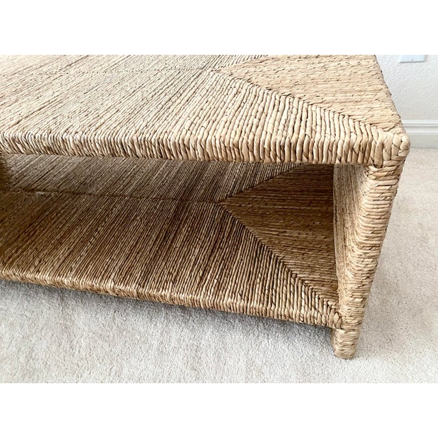 Pottery Barn Malibu Rectangular Seagrass Woven Coffee Table Excellent Mint Condition For Sale - Image 10 of 15