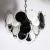 Modernist Four Tier Black and White Hand-Blown Murano Disk Chandelier For Sale - Image 4 of 12