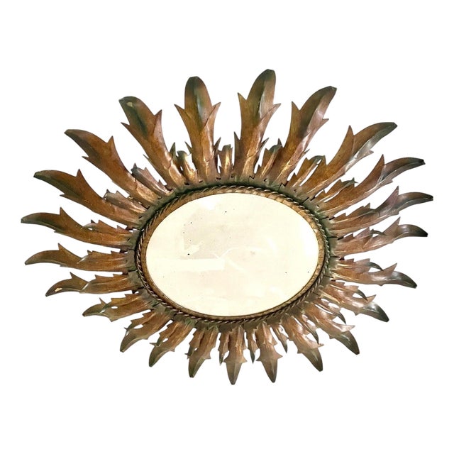 Spanish Solar Crown Sunburst Fixture in Paint Metal, 1960 For Sale
