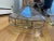 Arts & Crafts Vintage Leaded Glass Pane Chandelier For Sale - Image 3 of 9