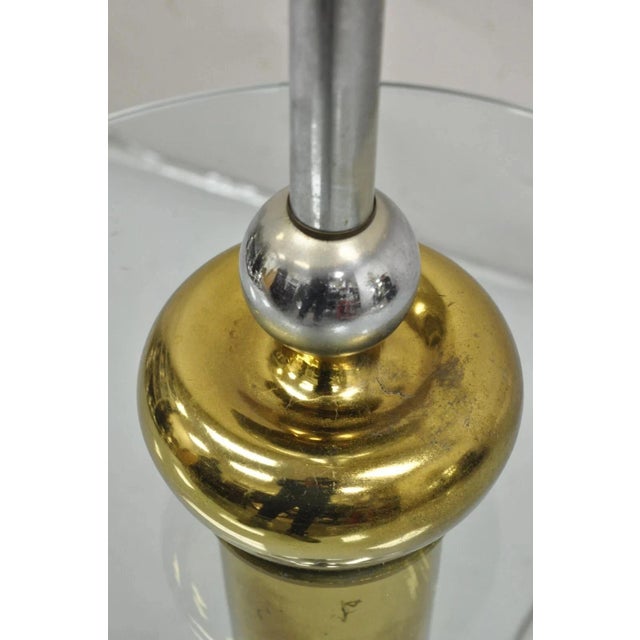 Mid 20th Century Mid Century Modern Space Age Atomic Era Chrome Brass Glass Side Table Floor Lamp For Sale - Image 11 of 12