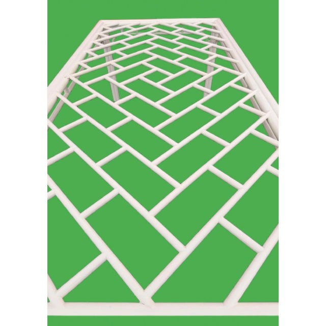 White Vintage Palm Beach Chinese Chippendale Style Large Dining Table For Sale - Image 8 of 10