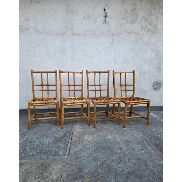 1970s Bamboo Chairs, 1970s, Set of 4 For Sale - Image 5 of 5
