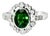 Late 20th Century Size 6.75 14K White Gold Green Tourmaline Diamond Ring For Sale