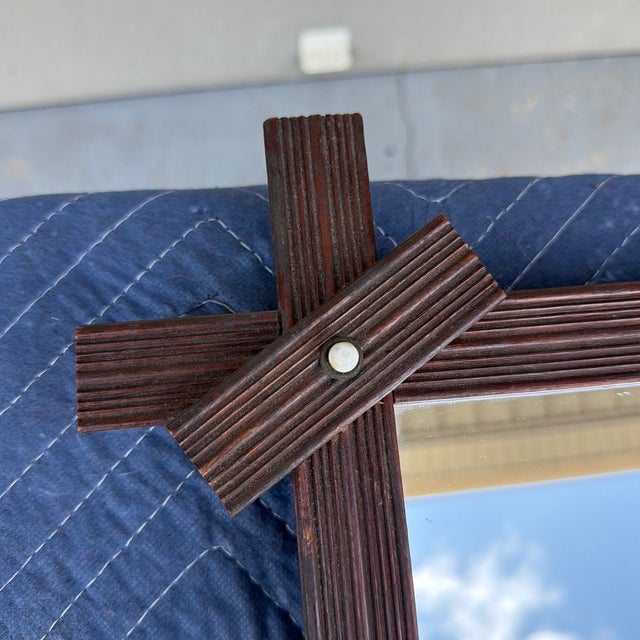 Antique Victorian Walnut Gingerbread Reeded Wall Mirror, Circa 1860s A charming and characterful example of American...