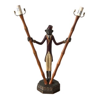 Vintage Monkey Bellhop Table Lamp in the Style of Maitland Smith For Sale