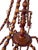 1950s 1950's Turkish Hand-Carved Wooden 6-Arm Chandelier Beaded & Hand-Painted For Sale - Image 5 of 6