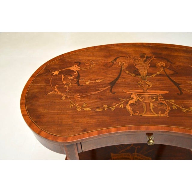 Wood Edwardian Kidney Side Table, 1900s For Sale - Image 7 of 13