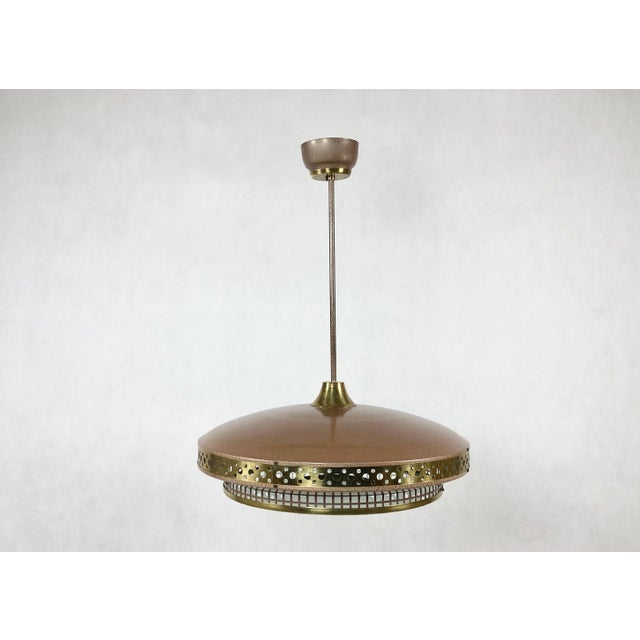Mid-Century Modern Space Age Ufo Pendant Lamp by Ludib Bratislava, 1950s For Sale - Image 3 of 15