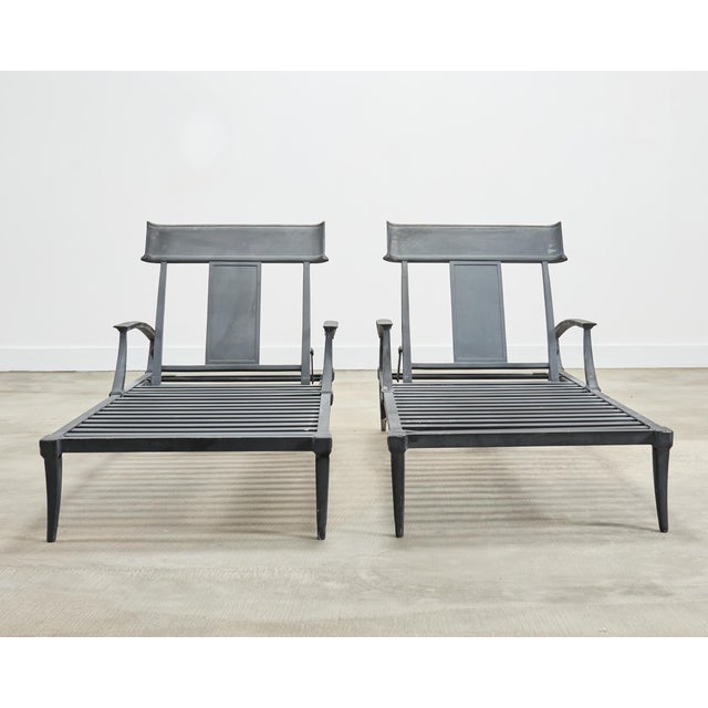 Neoclassical Pair of Neoclassical Greco-Roman Style Klismos Chaise Lounges For Sale - Image 3 of 18