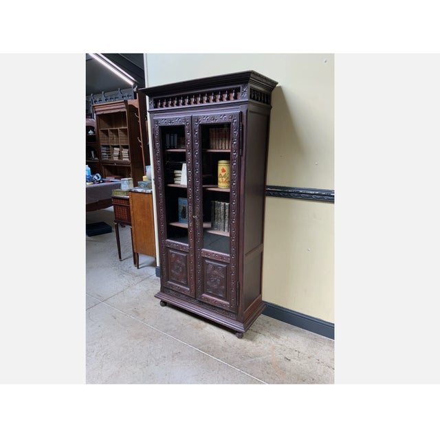 Brown Antique Breton Display Cabinet, 1880s For Sale - Image 8 of 12
