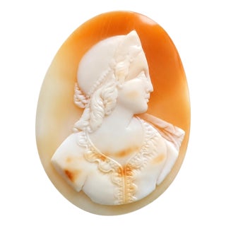 Antique Victorian Shell Cameo of Princess, Circa 1860-1890, England For Sale