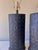 Mid-Century Modern Vintage Black Leather Patchwork Cross Stitch Table Lamps; A Pair For Sale - Image 3 of 9