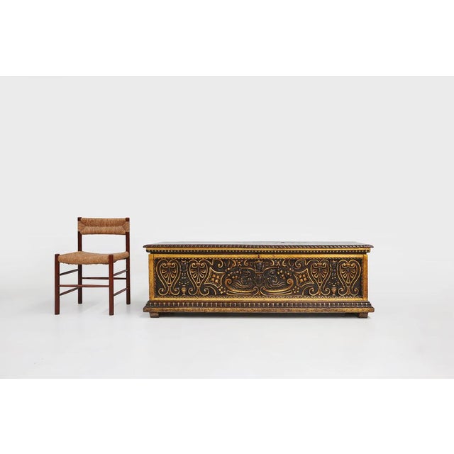 Italy / 16th century / Venetian chest or Cassone / oak, polychroom / antique / renaissance A large carved and gilt painted...