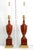 French Lamps Mahogany Brass & Shades For Sale - Image 3 of 10