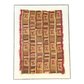 Framed Finely Woven Pre-Columbian Pictorial Textile Chimu Musuem Quality For Sale