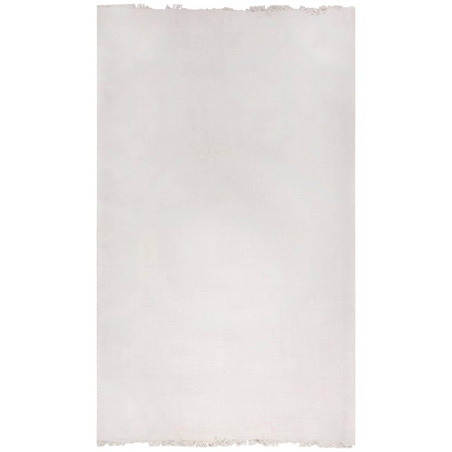 Contemporary Mirage Solid White Flat-Weave Wool Rug by Doris Leslie Blau For Sale