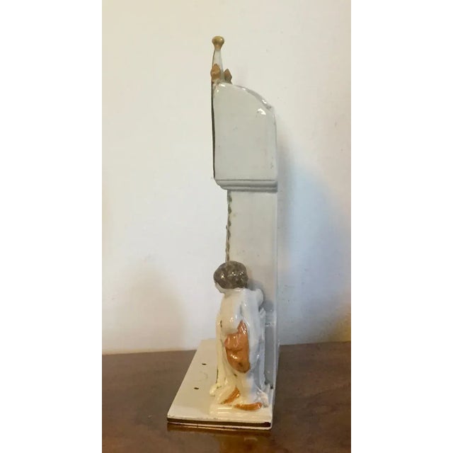 Traditional Antique Circa 1820 English Staffordshire Pearlware Dixon Austin & Company Grandfather Clock Watch Holder For Sale - Image 3 of 13