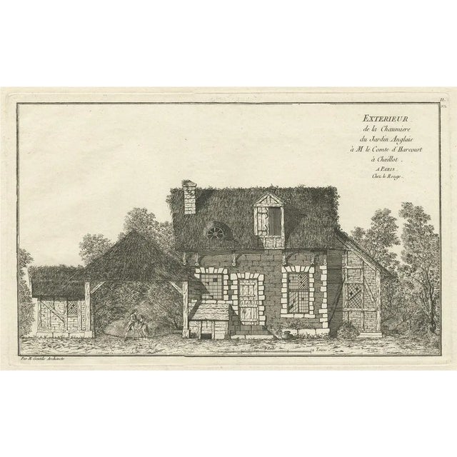 Le Rouge, Cottage in an English Garden, 1785, Paper For Sale