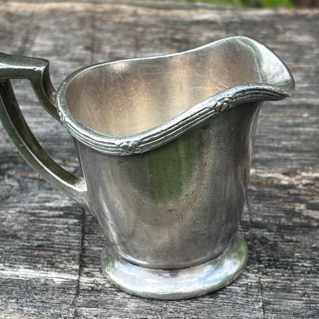 Mid-Century Modern 1930s Silver Plate Creamer the Weldon Hotel For Sale - Image 3 of 6