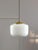 Mid-Century Modern Italian Opaline Glass and Brass Pendant Lamp, 1960s For Sale - Image 12 of 12