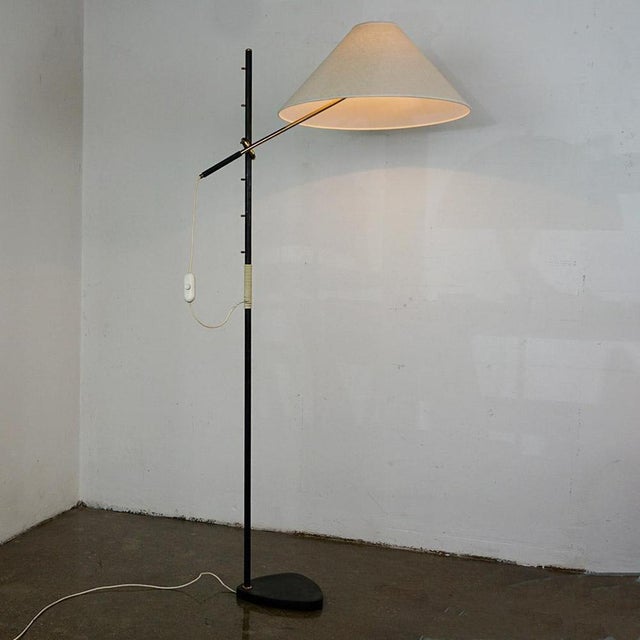 Mid-Century Austrian Brass Floor Lamp Mod. 2097 Pelikan attributed to J.T. Kalmar, 1950s For Sale - Image 14 of 16