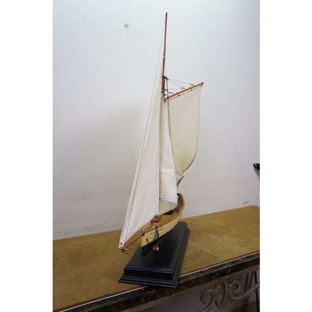 Vintage Nautical Maritime 1920s-1940s Yacht Boat Sailboat Model 36" For Sale - Image 4 of 18