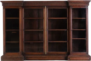 Vintage Anglo-Indian Padauk Rosewood Showcase Cabinet