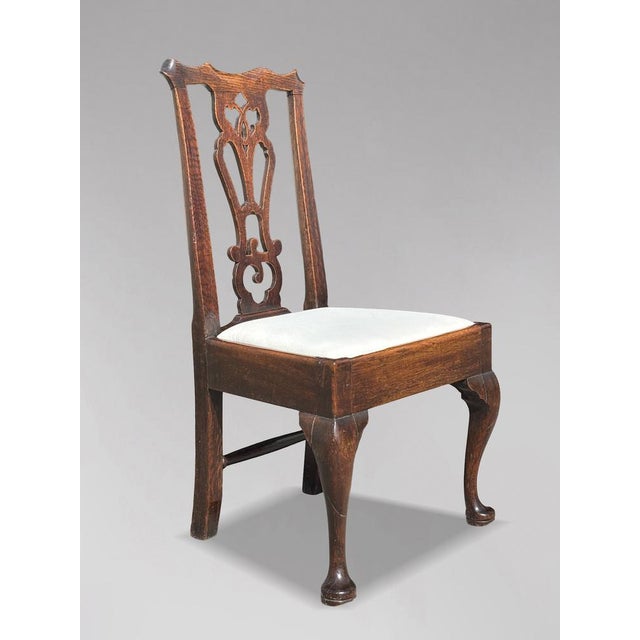 Late 18th Century Antique George III Chippendale Side Chairs in Oak, 1780, Set of 2 For Sale - Image 5 of 10