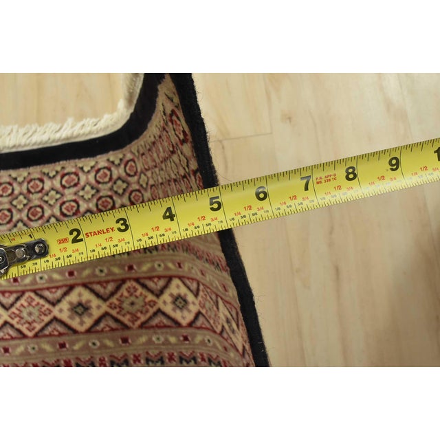 Bokhara Jaldar Rug 6′ X 9’3” Black Wool Tribal Hand-Knotted Oriental Carpet For Sale - Image 11 of 13