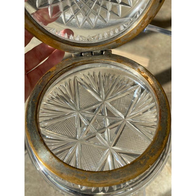 1920s Antique French Cut Crystal Hinged Dresser Box For Sale - Image 11 of 12