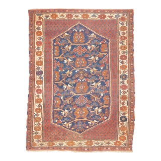 Antique Persian Afshar Rug 4'1" X 5’6" For Sale