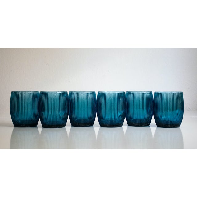 Beautiful set of 6 mouth-blown glasses by Tuscan masters. produced by the prestigious Vetreria IVV of Florence. the colors...