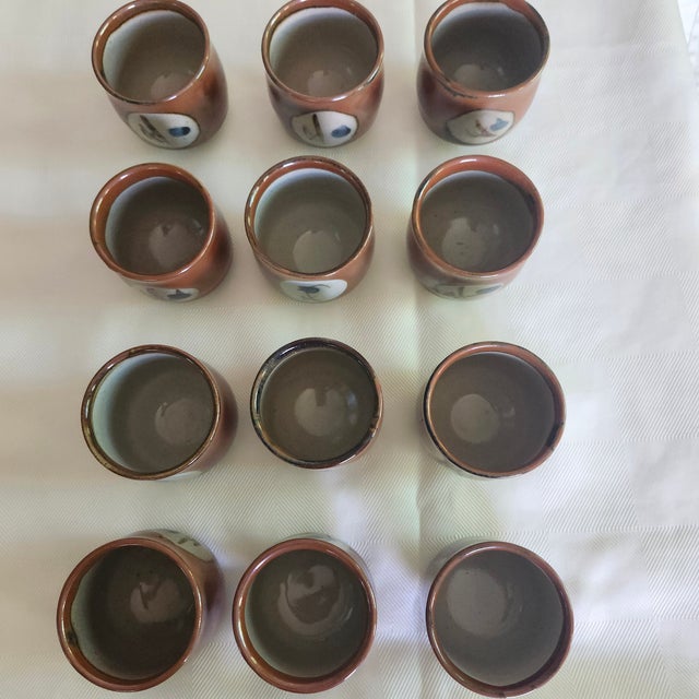 Vintage Mashiko Yaki Japanese Mid- Century Studio Pottery Yunomi Stoneware Teacup -Set of 12 For Sale In Los Angeles - Image 6 of 10