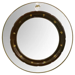 Italian Brass Framed Mirror by Fratelli Marelli, 1950s