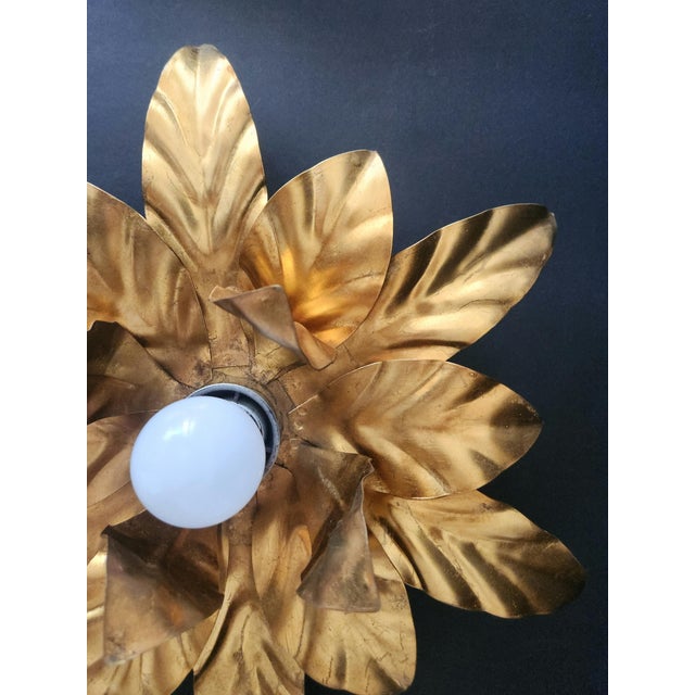 Hollywood Regency Gold-Plated Florentine Floral Wall Lamps from Hans Kögl, Italy, Florence, 1960, Set of 2 For Sale - Image 15 of 17